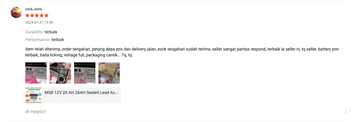 客户评价 - 5星好评