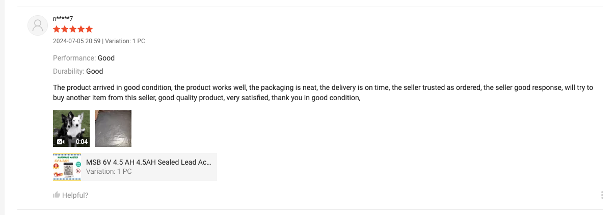 客户评价 - 5星好评